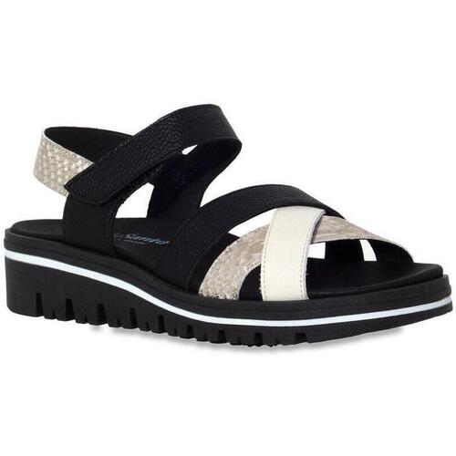Piesanto - SANDALIA CUÑA MUJERBLACK AND WHITE 230784 Blanco