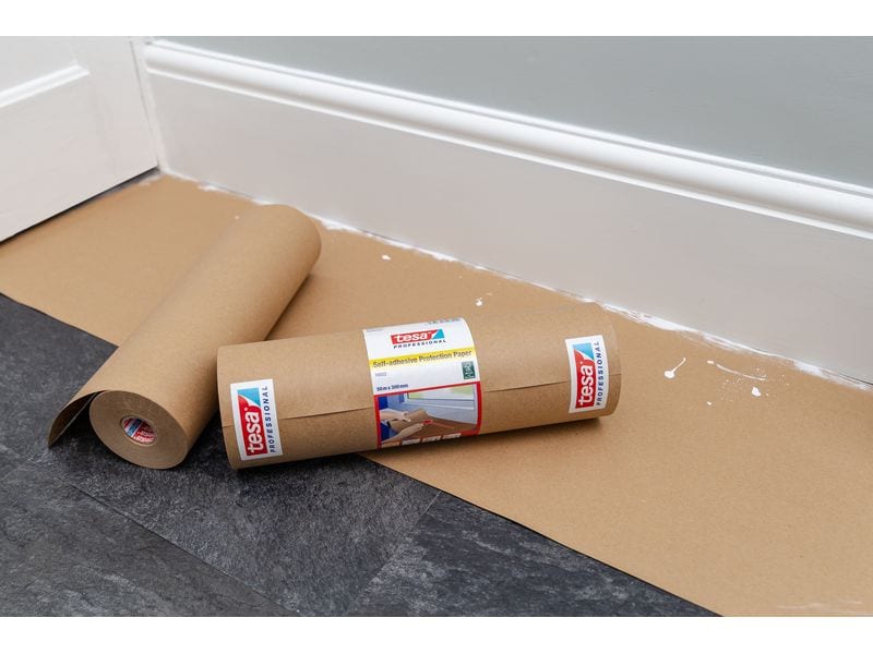 tesa Selbstklebendes Schutzpapier 1x Rolle 10 m x 60 cm Für grossflächigen Schutz und Abdeckung
