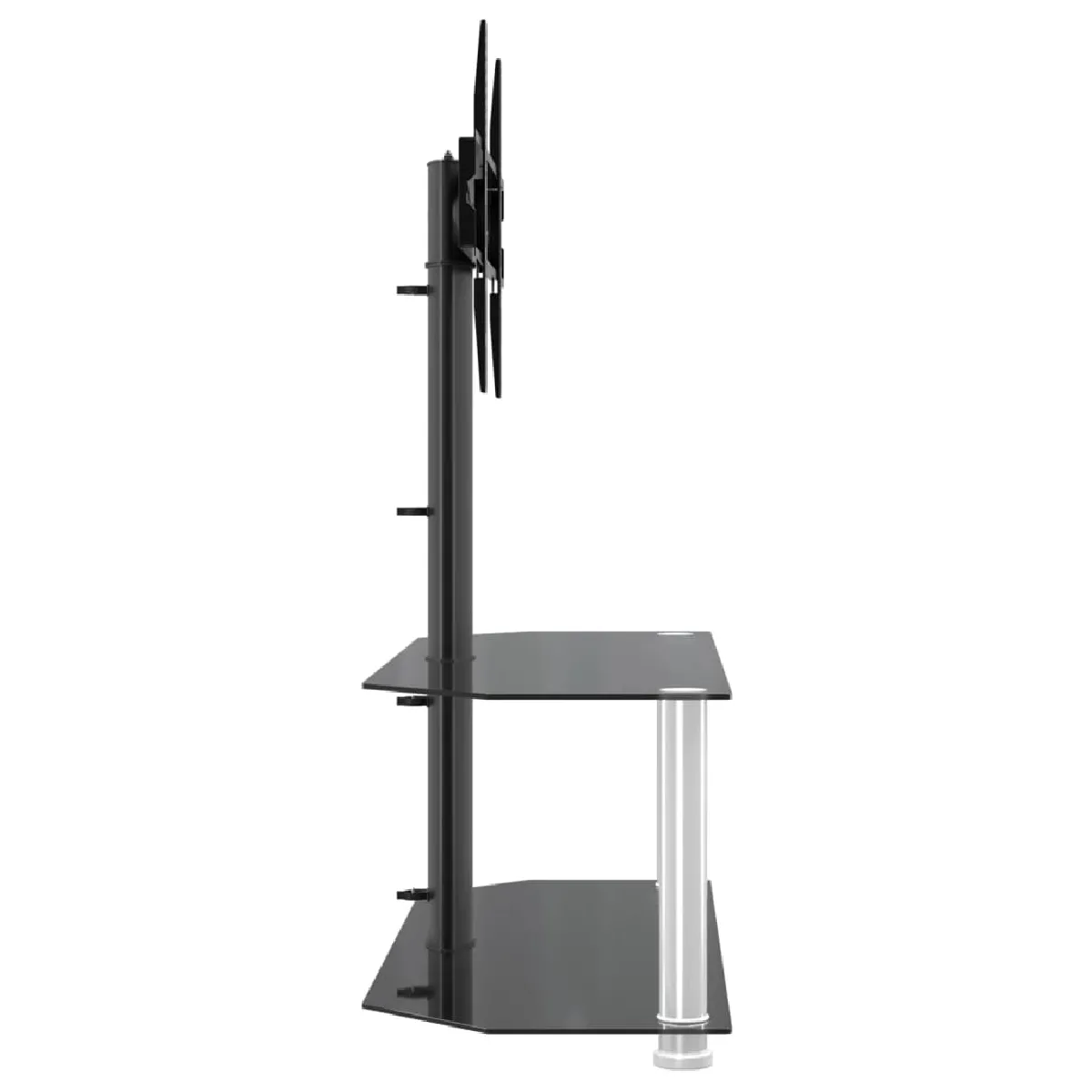vidaXL Meuble TV d'angle pivotant noir argenté - 32 à 70 pouces
