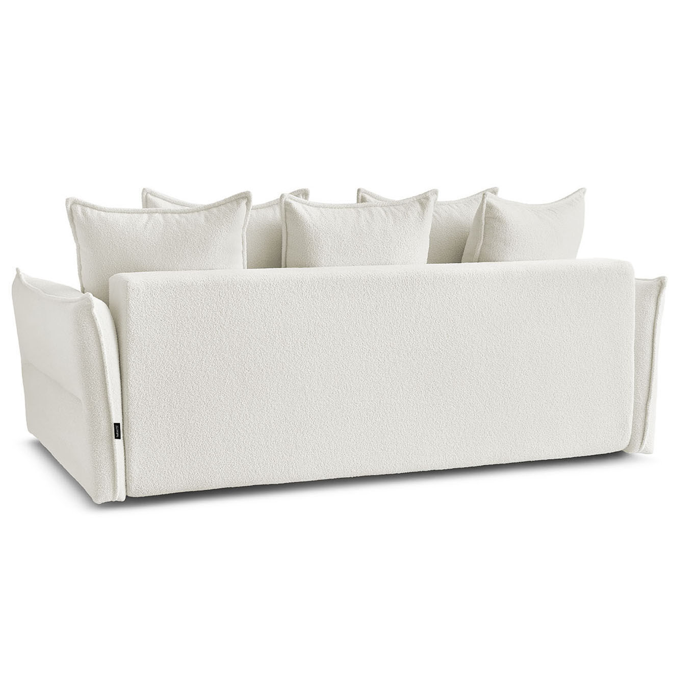 Bobochic Canapé 3 places convertible coffre Bouclette Leon blanc - 226x97x90 cm