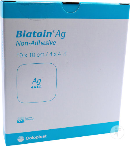 Biatain Ag Pansement Mousse Non-Adhésif 10x10cm Pièces 5 (9622)