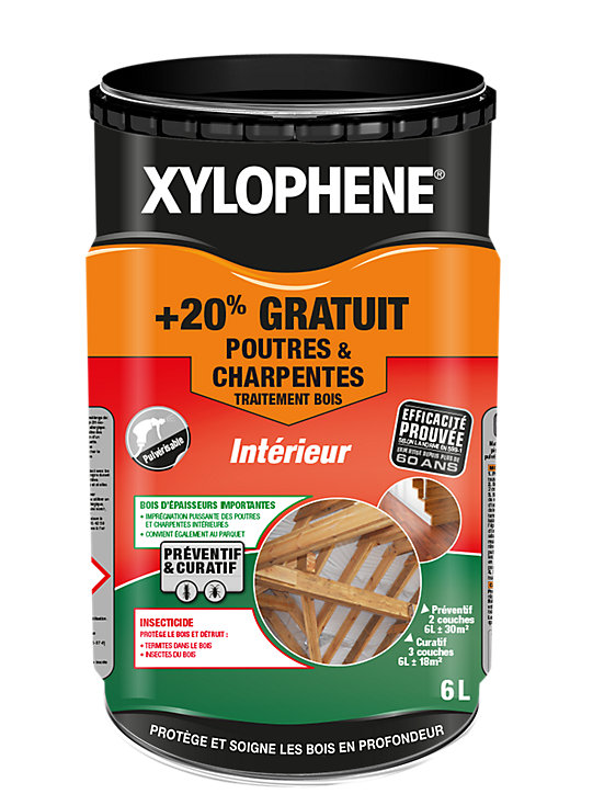 Traitement Poutres & Charpentes Xylophene 5L +20% gratuit