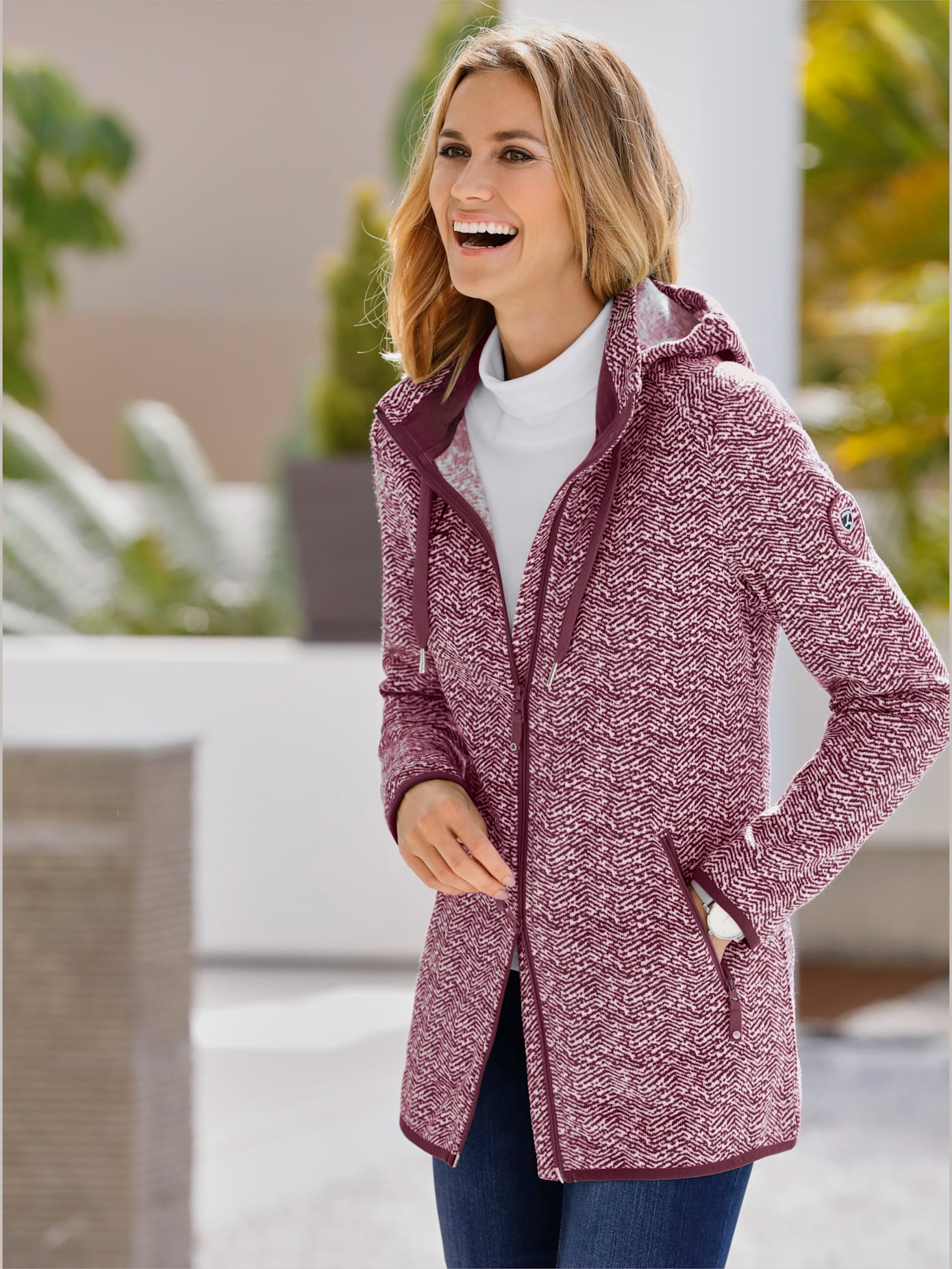 Veste polaire effet tricoté
