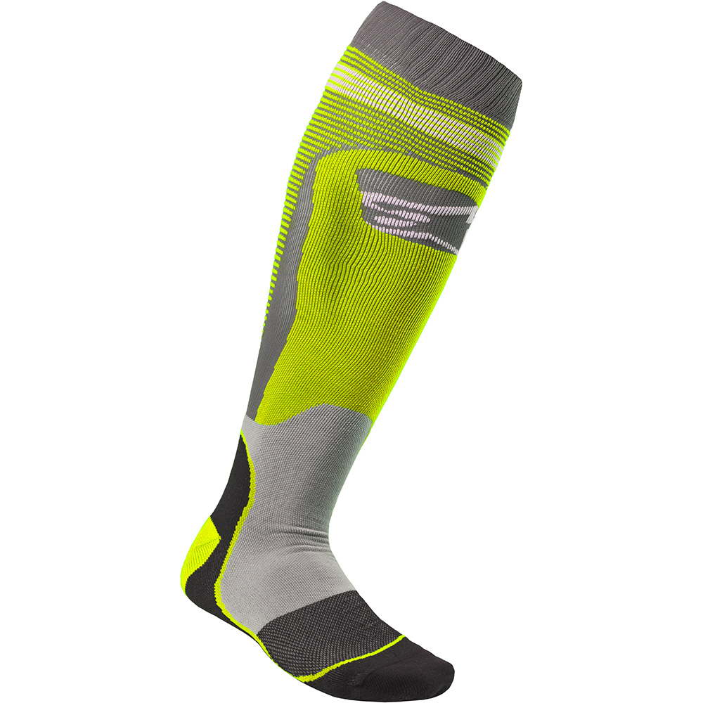 Alpinestars - Chaussettes de protection MX Plus-1 Jaune fluo / Gris
