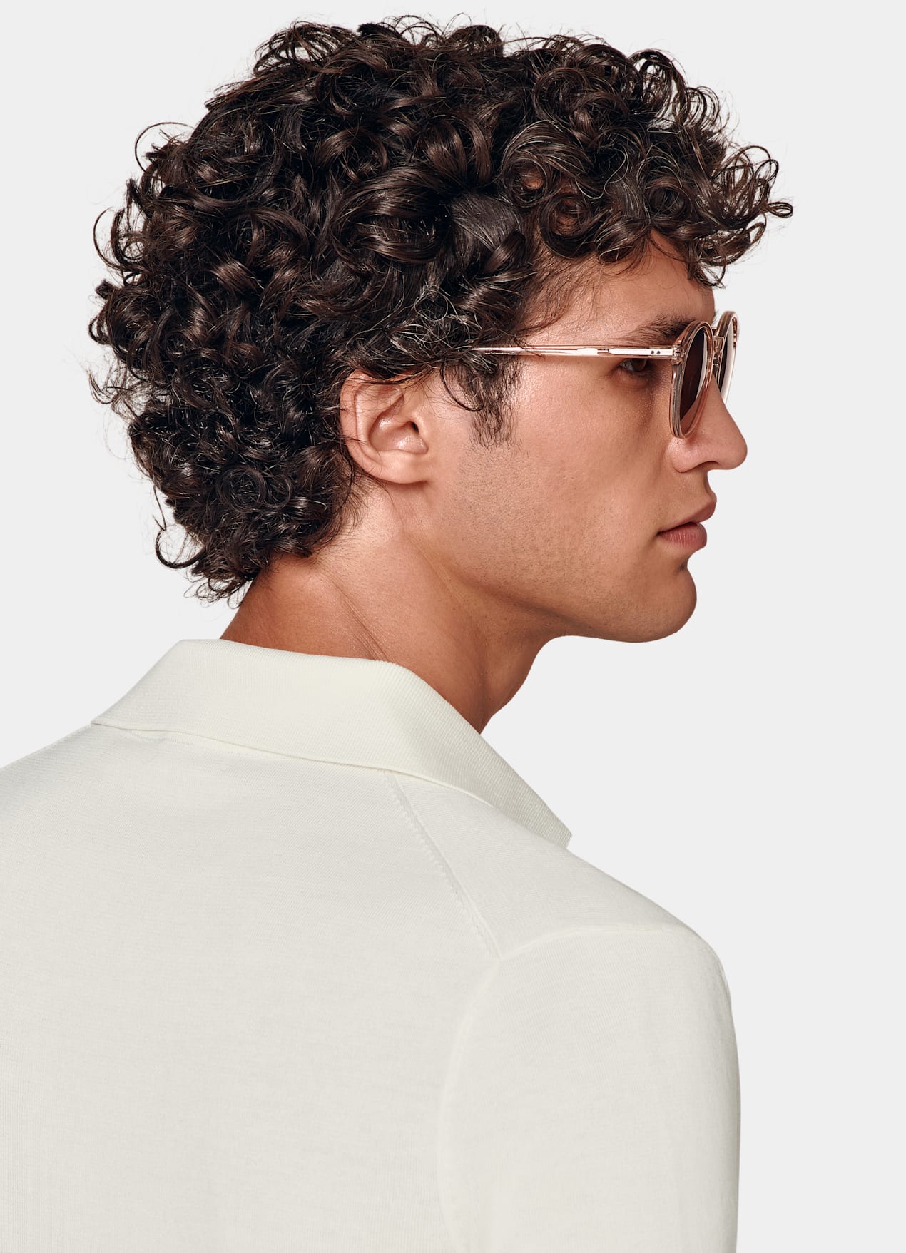 Cardigan polo blanc cassé