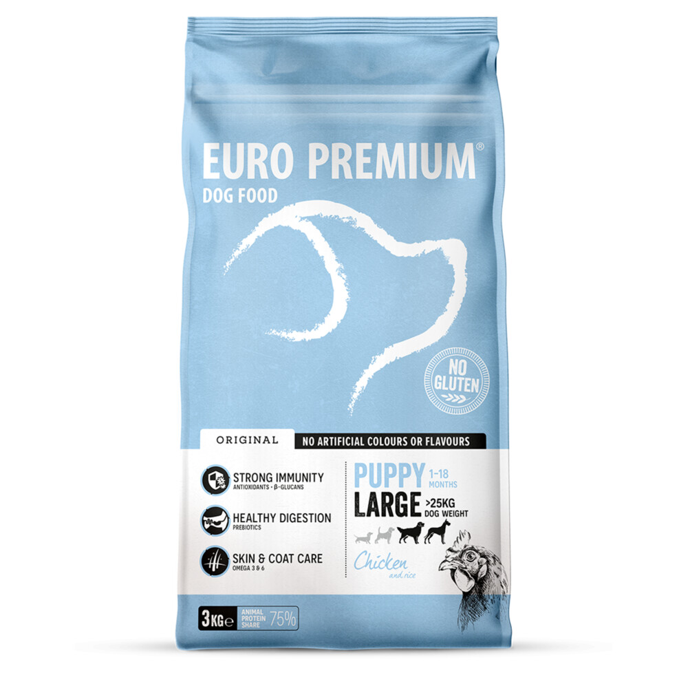 Euro-Premium Puppy Large Kip - Rijst3 kg