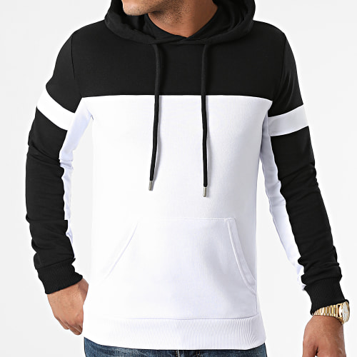 Sweat Capuche Bicolore 1956 Blanc Noir