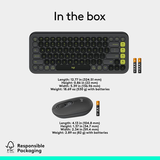Logitech POP Icon tastatur og mus (grafit)