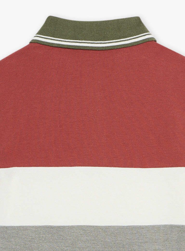 Polo colorblock avec dinosaure