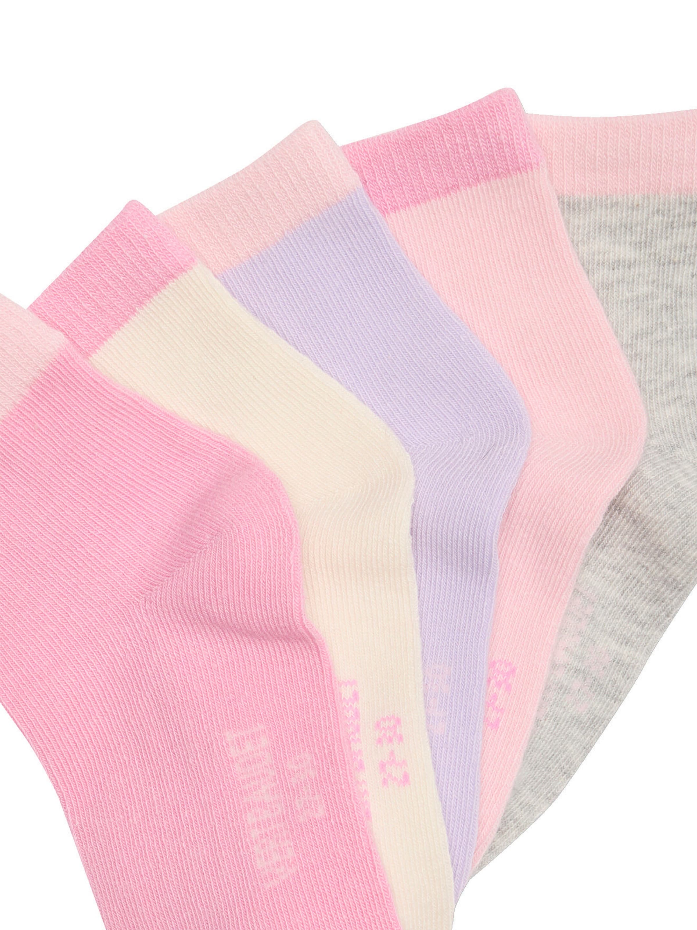 Vertbaudet 5er-Pack zweifarbige Mädchen Socken BASIC bonbon rosa