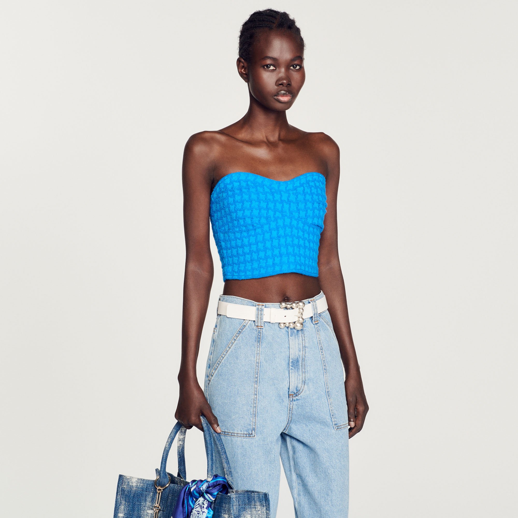 Bustier court en tweed