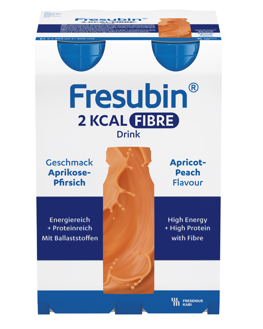 Fresubin 2 KCAL FIBRE Drink Aprikos-Fersken 4x200 ml