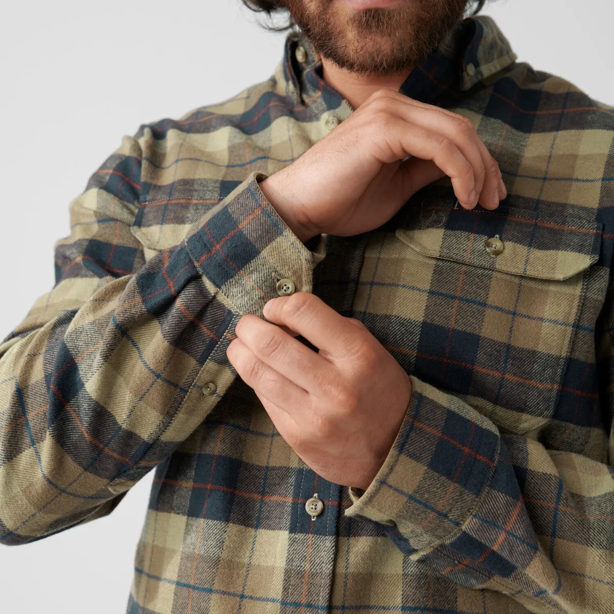 Fjällräven Men's Singi Heavy Flannel Shirt Autumn Leaf-Dark Navy