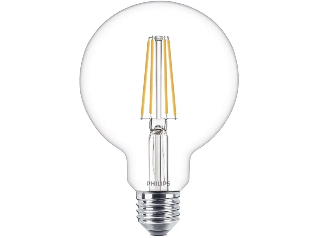 Philips - LED-lyspære - form: kugle - klar finish - E27 - 7 W (tilsvarende 60 W) - klasse A   - varmt hvidt lys - 2700 K