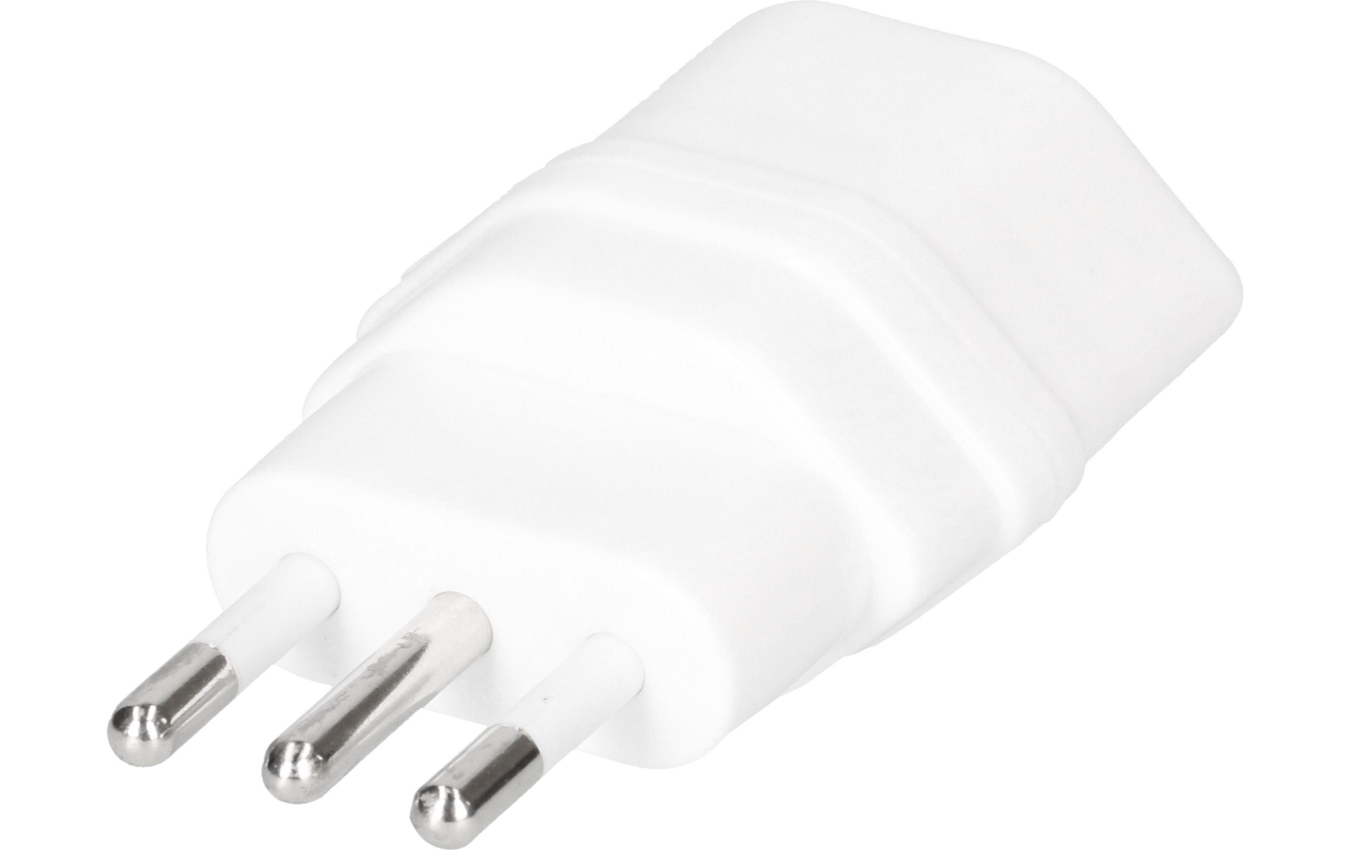 Reiseadapter Italien / Typ 13 3-poligWeisser Netzadapter