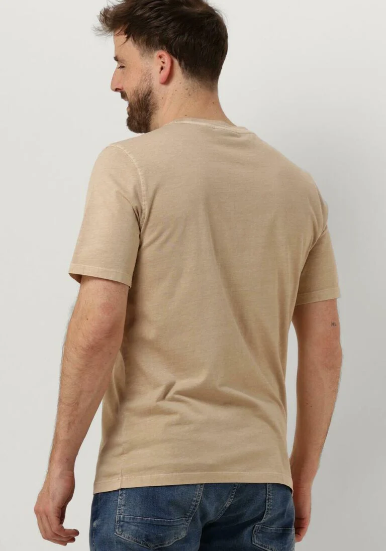 SCOTCH & SODA beige scotch & soda t-shirt garment dye logo crew t-shirt