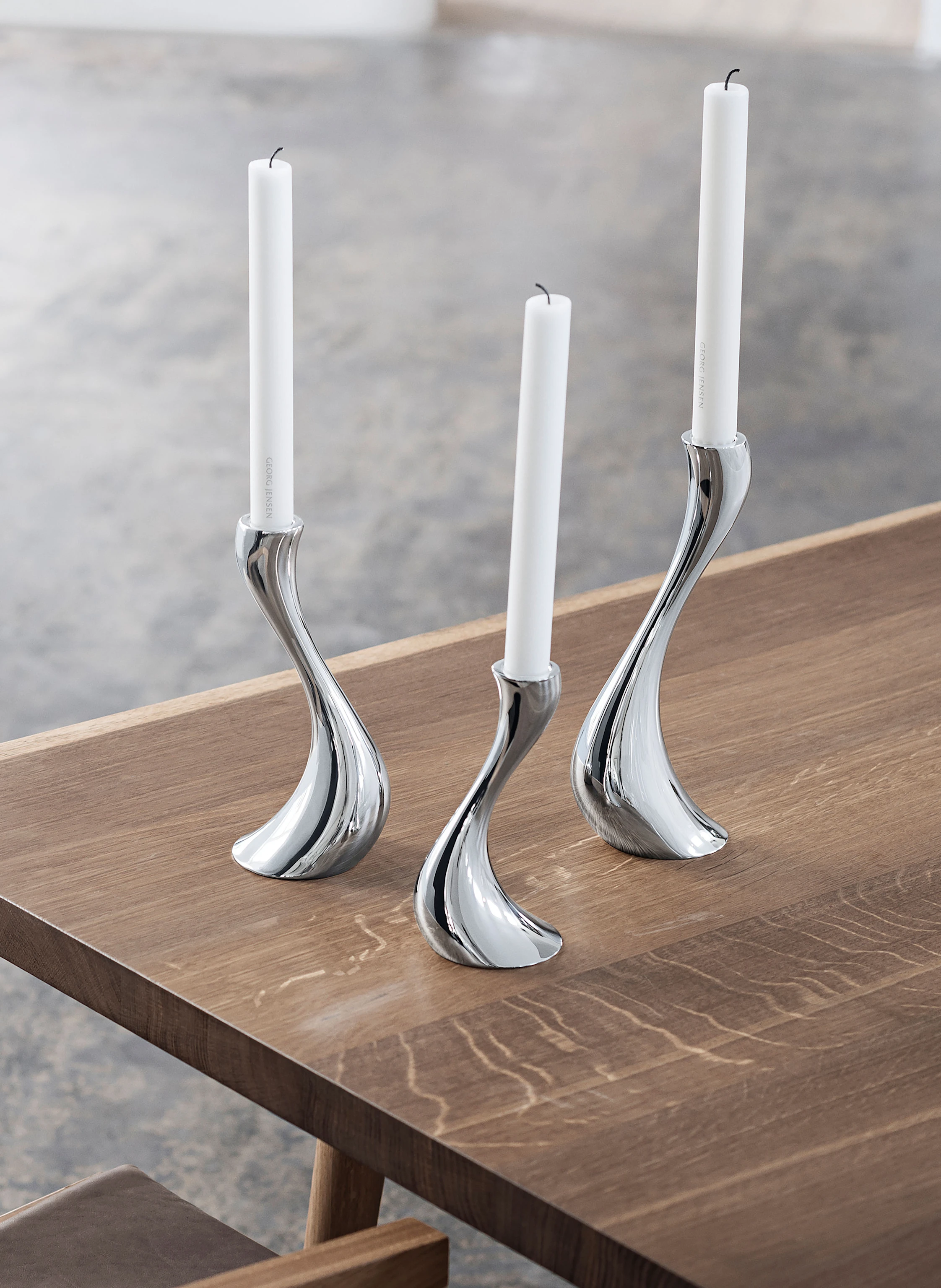 GEORG JENSEN 2er-Set Kerzenhalter COBRA MEDIUM