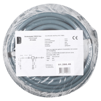 Buitenkabel YMVK 3x2,5 mm² 25 Meter