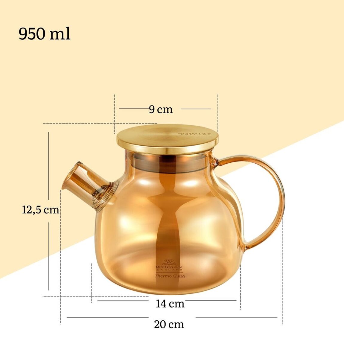 Thermoglas-Teekanne – Hitzebeständige Teekanne mit 950 ml Fassungsvermögen