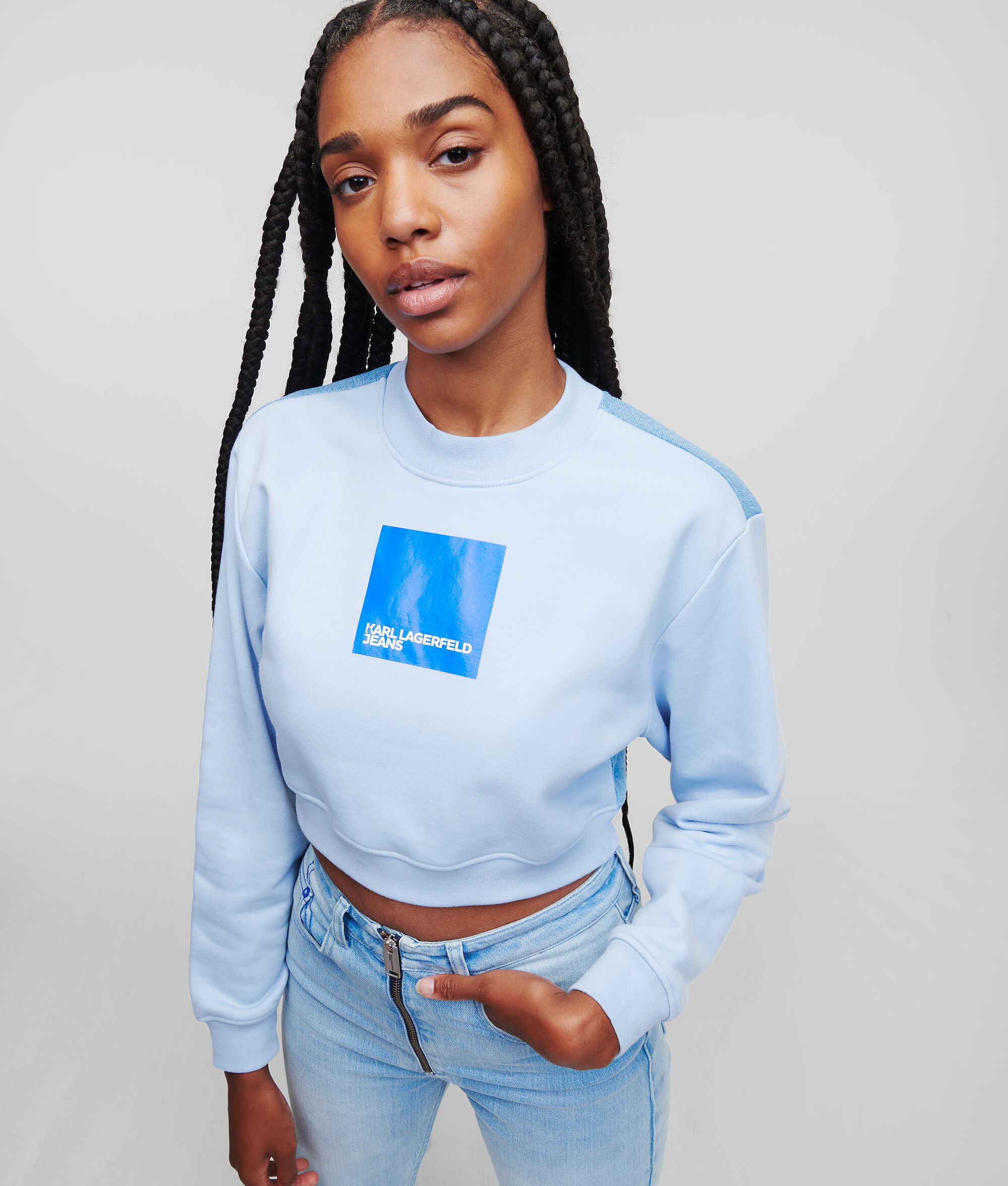 SWEAT-SHIRT CROPPED BICOLORE KLJ