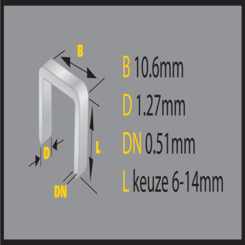 Stanley nieten type g 10.6x14mm 1000st