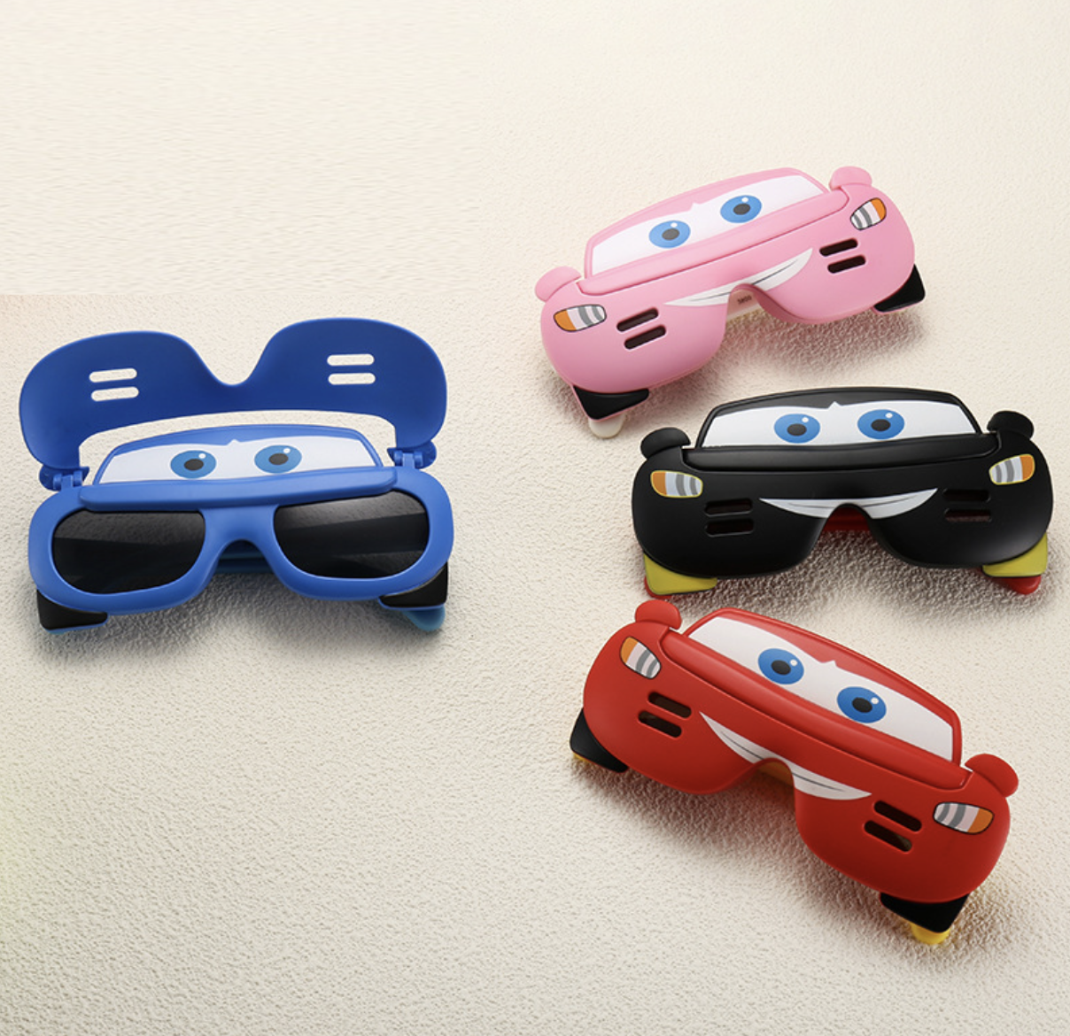 Photo Booth Brille Party Fotorequisite aufklappbare Sonnenbrille Rennwagen Accessoire Dekoration für lustige Bilder - Lightning McQueen