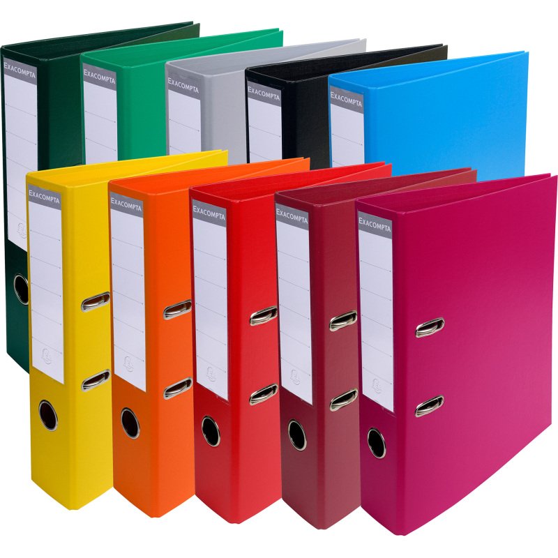 Classeur à levier plastifié Exacompta Prem Touch A4 - Dos 7 cm couleurs assorties vives