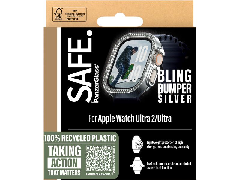 SAFE. Displayschutz Bling Bumper Silver 46 mm Displayschutz für das Apple Watch Series 10