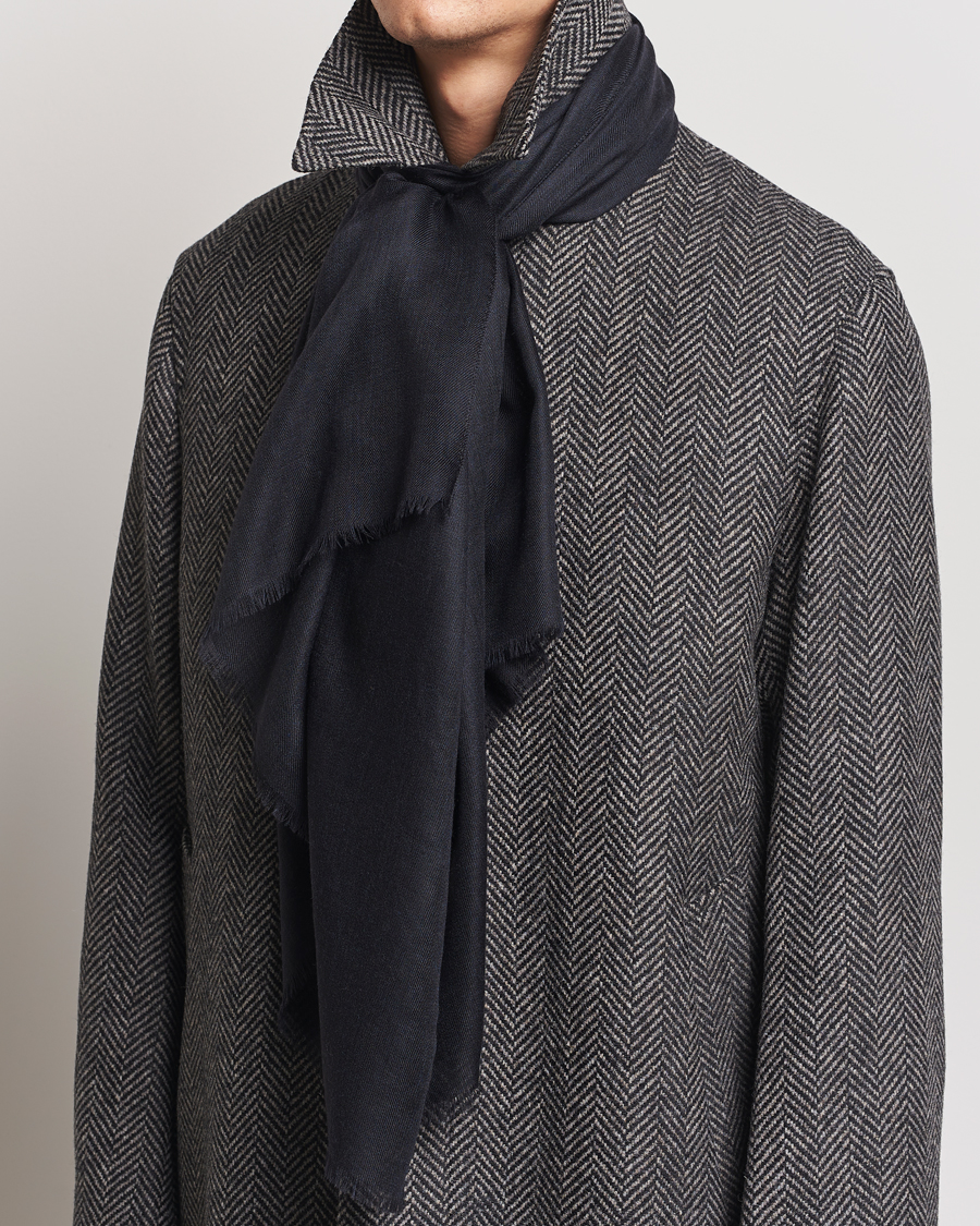 Piacenza Cashmere Chic Cashmere Scarf Navy