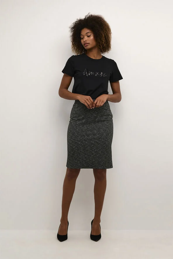Kaffe KAtippie Skirt Black / chalk mini check