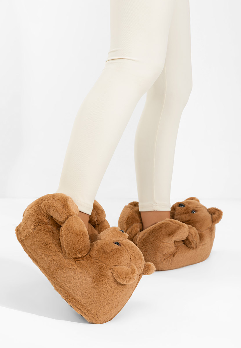 Pantoufles femme kaki Teddy