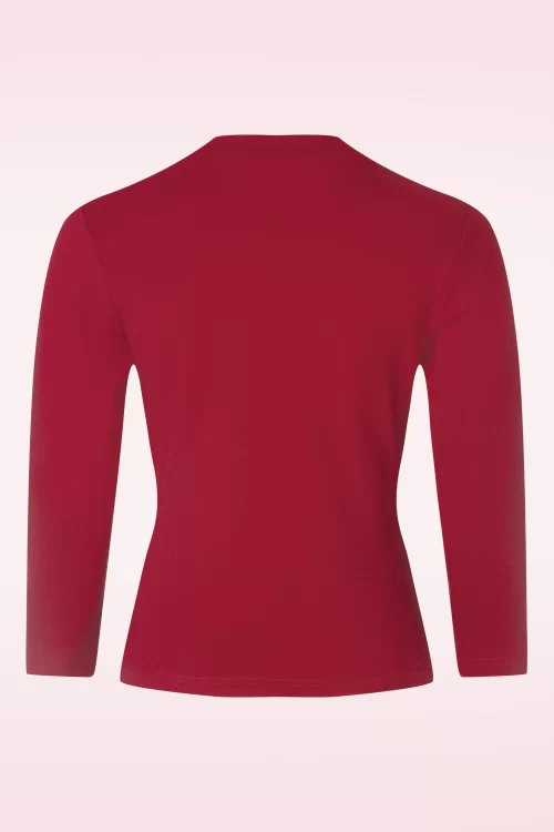 Vixen Sweetheart jersey top in rood
