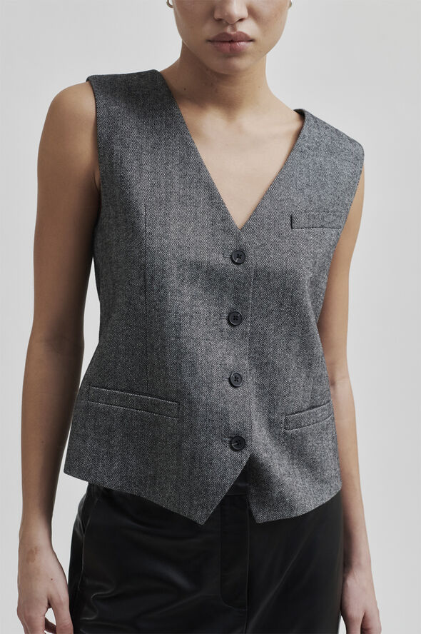 Second Female Waleria Wool Waistcoat Black