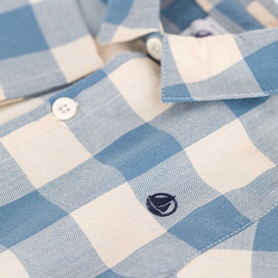 Chemise manches longues en flanelle   Bleu Beach / Avalanche        36 mois   de               Petit Bateau