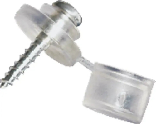 Gutta schroeven met afdichtringen en kap, verzinkt, voor wandmontage, 4,5 mm x 25 mm, verpakking van 20 stuks.