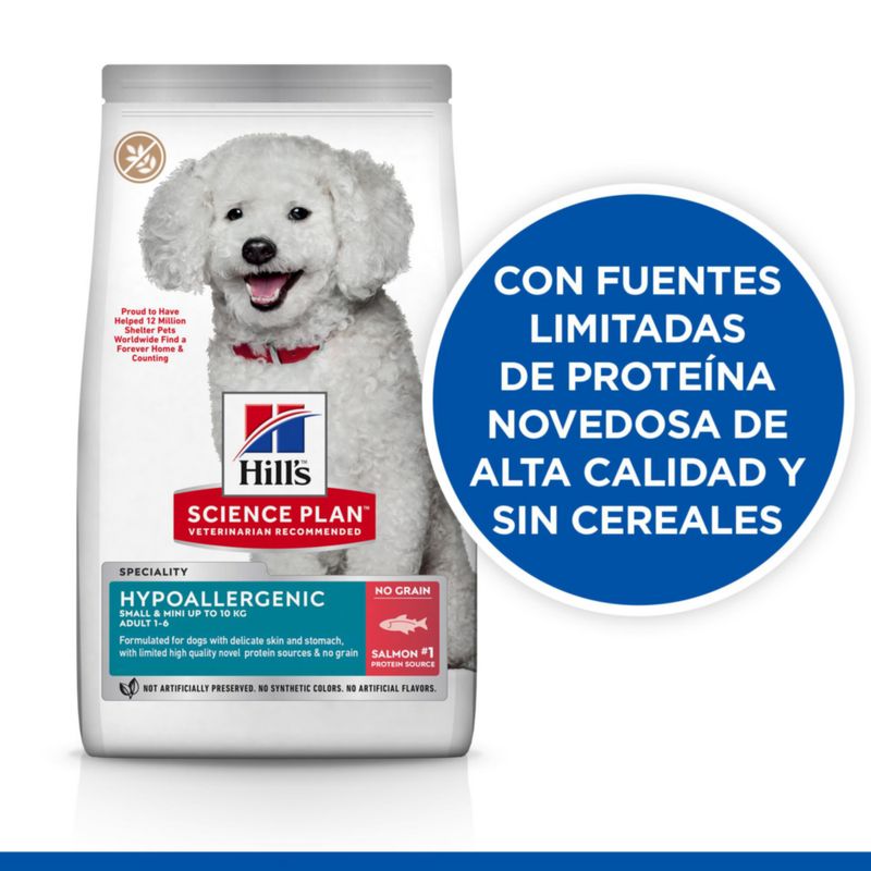 Ração hipoalergênica Hill's Science Plan para cães de pequeno e pequeno porte com salmão.