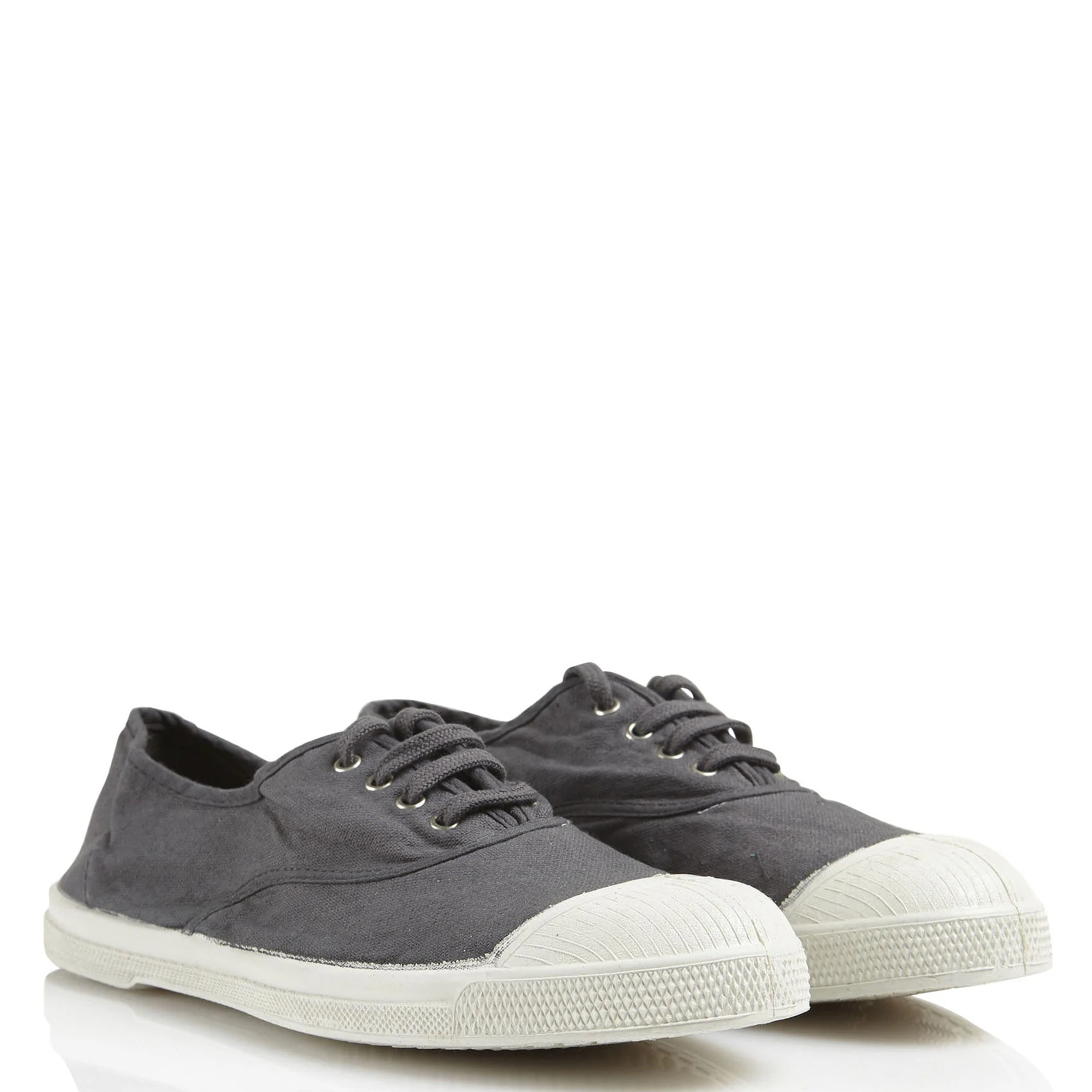Tennis à lacets en toile de coton | Gris