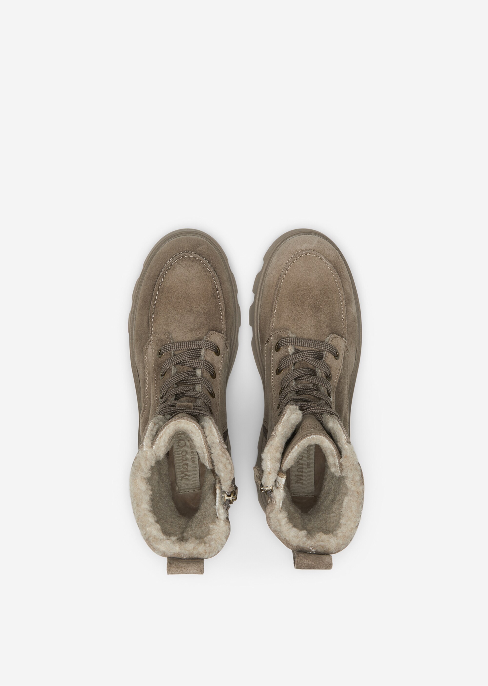 Schnürstiefel aus softem Veloursleder