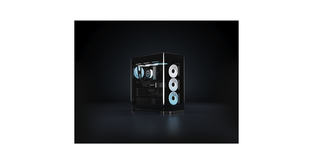CorsairFRAME 4500X LX-R RGB LINK midi tower behuizing  (Zwart | 2x USB-A | 1x USB-C | Tempered Glass)