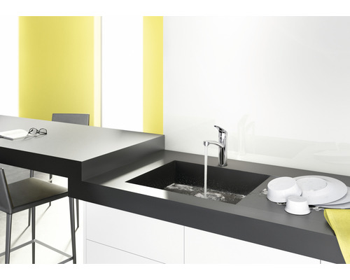 keukenkraan met eengreepsmengkraan hansgrohe Focus roestvrij staal gepolijst 31806800