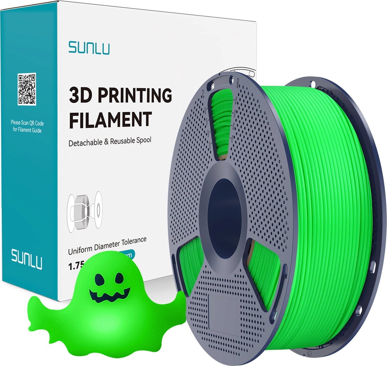 SUNLU  PLA Glow In The Dark Future Green, 1,75 mm / 1000 g    Im Dunkeln leuchtendes PETG in Future Green
