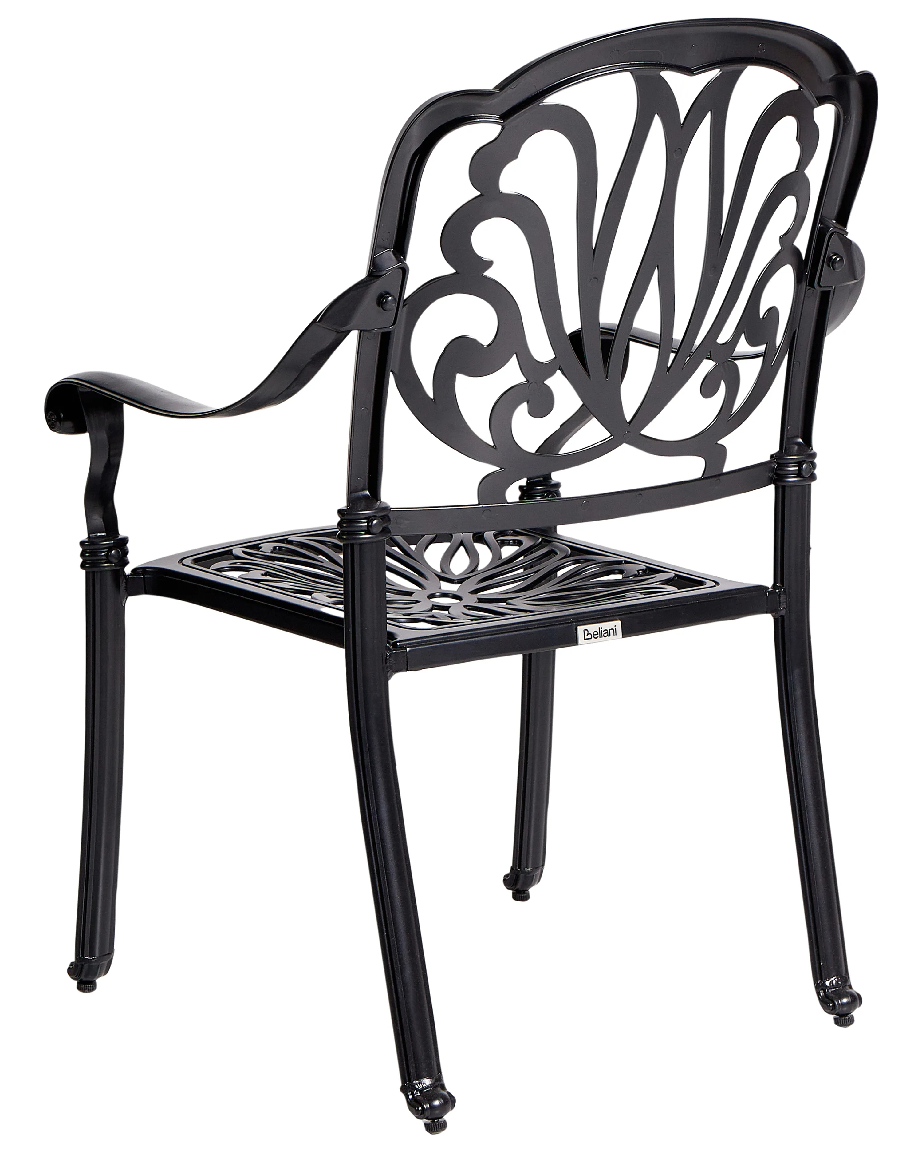 Set van 4 stoelen met zitkussen ANCONA Metaal Zwart