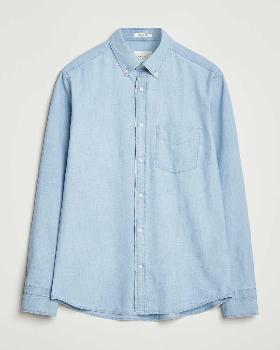 GANT Regular Fit Chambray Shirt Light Blue