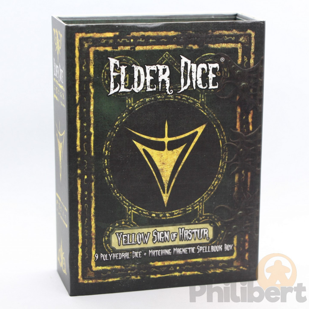Set de 9 Dés JDR Elder Dice: The Yellow Sign (Purple & Green )
