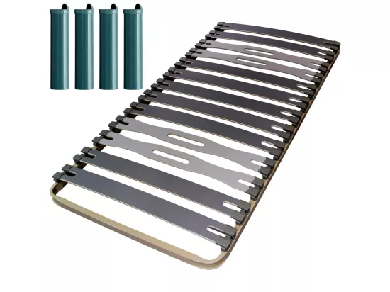 Sommier à lattes + pieds 90x200 Zeta - 13 lattes bois - Fabrication française