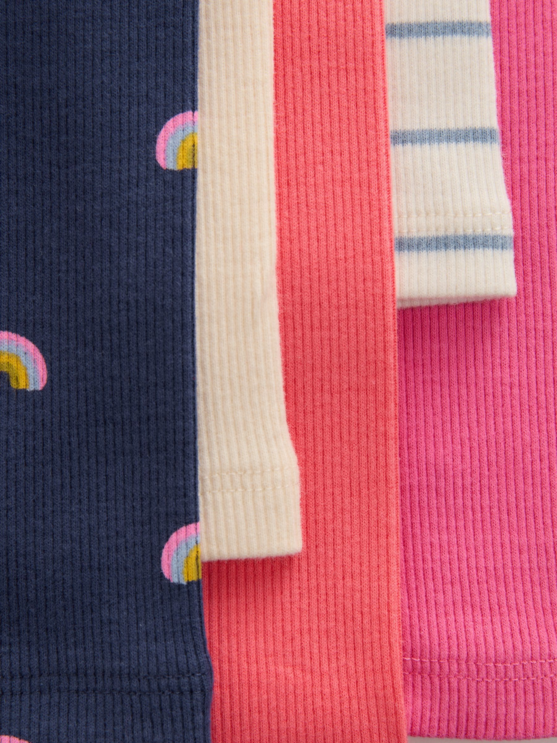 Regenboog - Verpakking van 5 geribbelde Leggings (3mnd -7jr)
