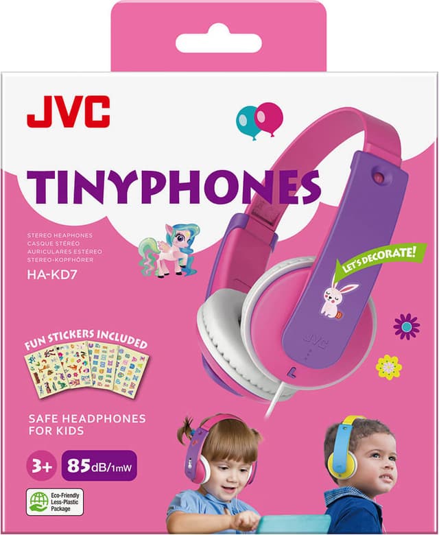 JVC Kids KD7 85dB på-øret høretelefoner (pink)