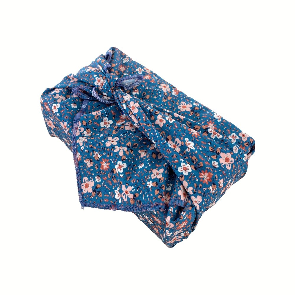 Furoshiki Moyen 48 X 48 Cm Fleuri Nude Ardoise