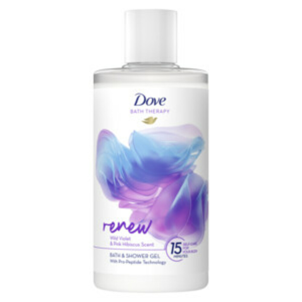 6x Dove Bath Therapy Renew Badschuim & Douchgel400 ml
