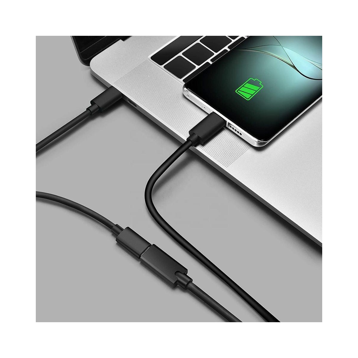 NÖRDIC 3m USB2.0 USB-C ha til C ho skjøtekabel 2,4A 480Mbps 12W